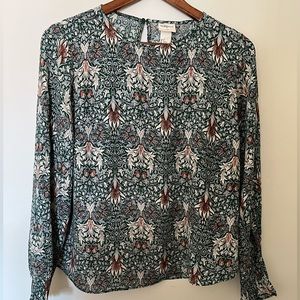 Morris & Co + H&M blouse floral  Size 8